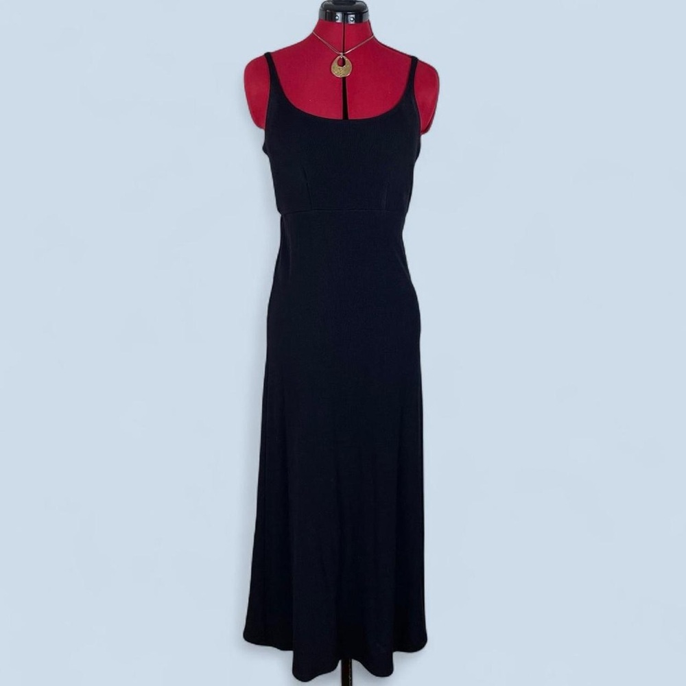 Vintage 90s Slinky Black Maxi Dress